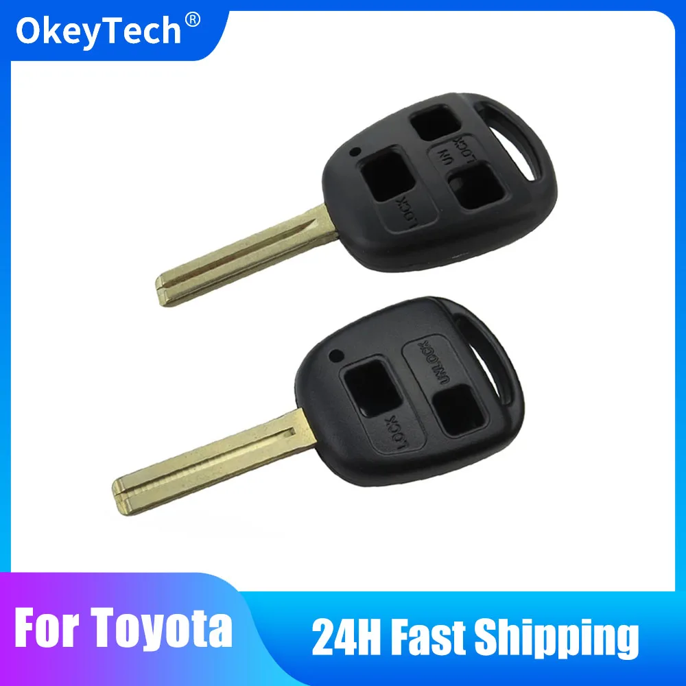 OkeyTech Remote Car Key Shell Case Fob For Toyota Yaris Avalon Camry RAV4 Corolla Echo For Lexus Replacement TOY48 Blade