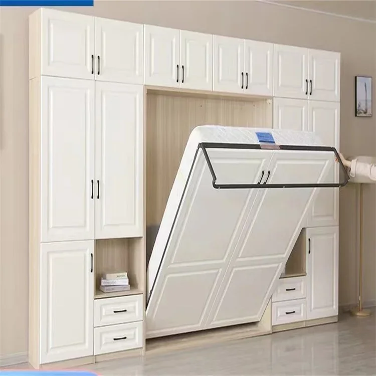 hidden space saving furniture folding wall mounted bed