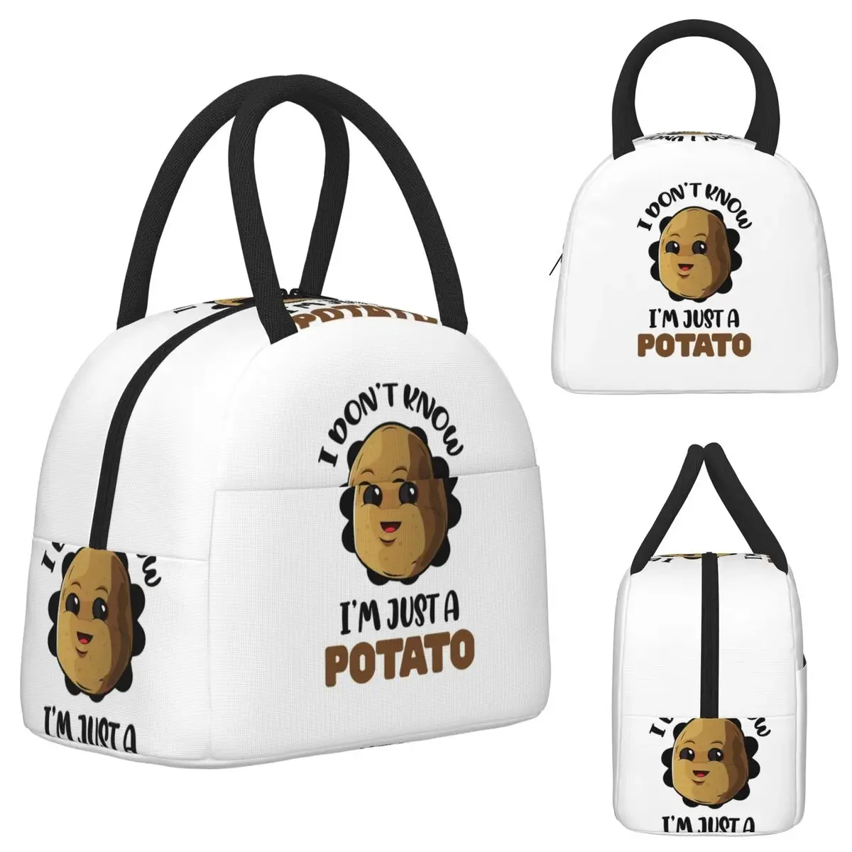 I Don't Know I'm Just A Potato - Potato Lover Gift Insulated Lunch Bag for Women Office Cooler Thermal Lunch Boxes Container