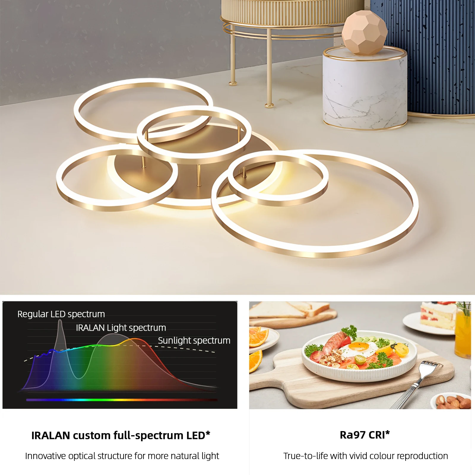 Obrázek 6: Moderní LED světel pro ložnice restaurace hotel dekorace osvětlení strop lampa chytrý akryl prsten stmívatelné LED strop světel