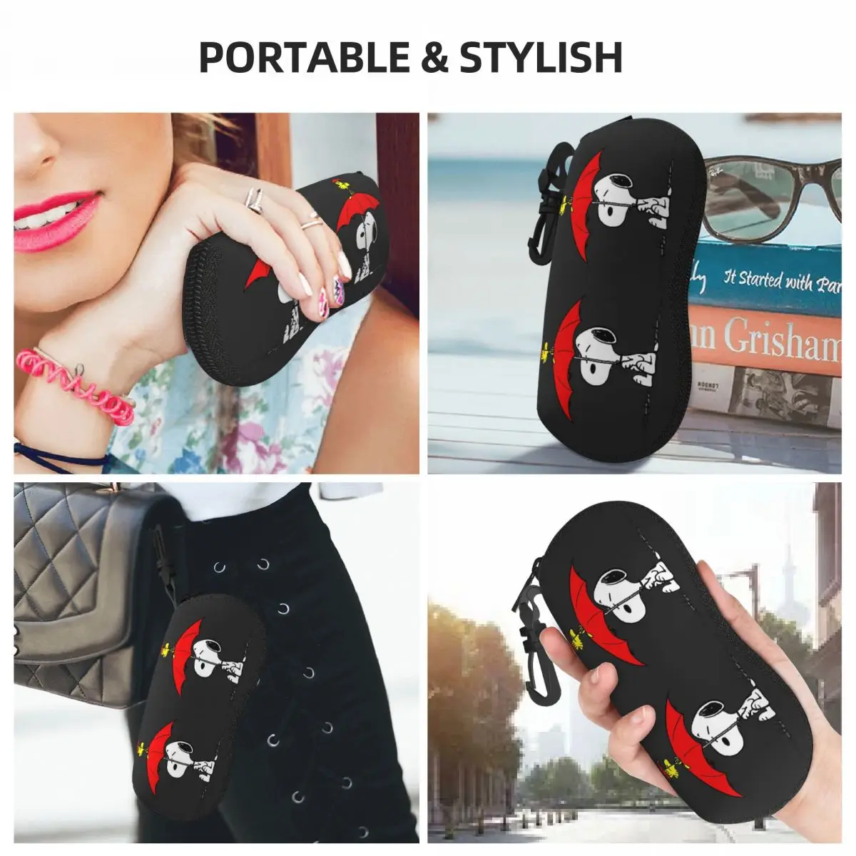 Custom S-snoopys สุนัขร่มแว่นตาแว่นตาผู้หญิงผู้ชายแว่นตากันแดดกล่องป้องกัน