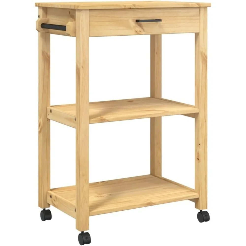 

Kitchen Trolley Monza Rolling Kitchen Island Cart with Storage, Portable Dining Room Serving Utility Carts, Brown