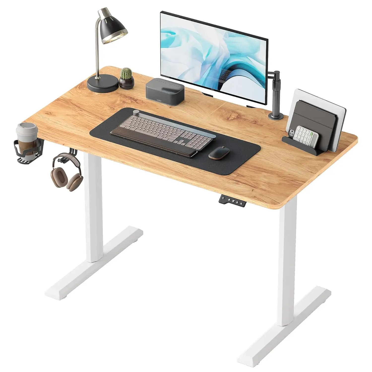 

Стол для работы стоя 44 x 24 дюйма, регулируемый по высоте электрический стол, стол для работы стоя, стол для дома и офиса, с возможностью индивидуальной настройки