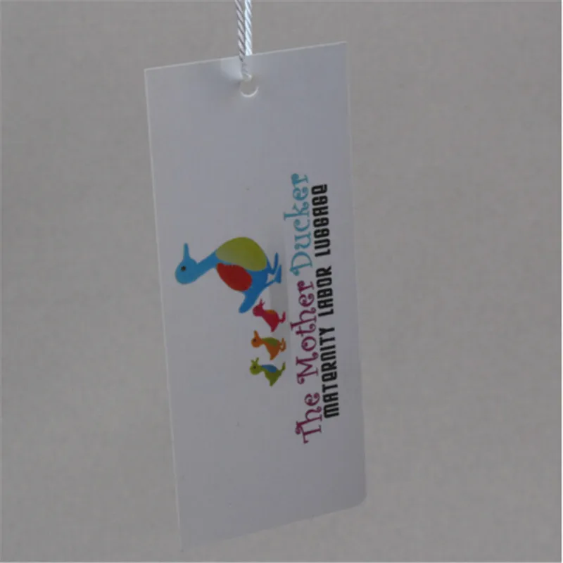 Matte lamination non handwritten Custom Swing Tags 300gsm paper garment hanging tag 1000pcs/lot