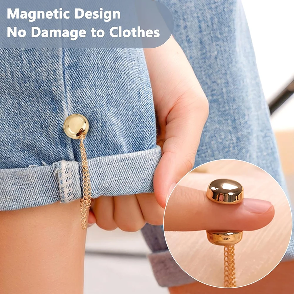 

4PCS Magnetic Clothing Clips Multi-Function Magnetic Strength Buttons Clips Pinless Brooch Clips for Women Clothes Cardigans
