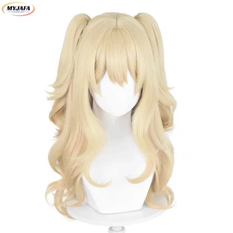 Candy 2025Aihara Yuz Peluca de Cosplay Anime Rubio claro largo con coletas dobles pelo sintético resistente al calor pelucas de Halloween + Wi