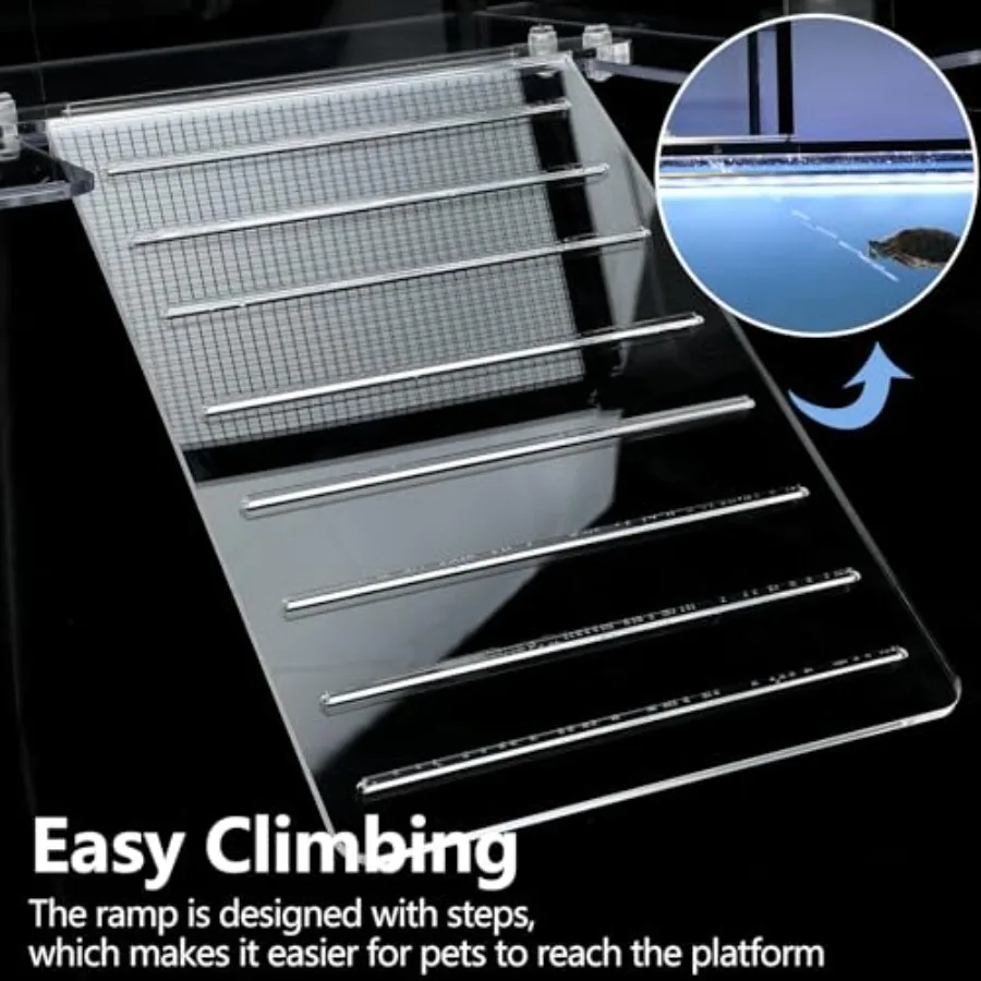 Turtle Topper Basking Platform for Aquatic Turtles 10/20/29/55 Gallon Tank Aquatic Reptile Ramp Dock Terrace Accessories - Detail 1