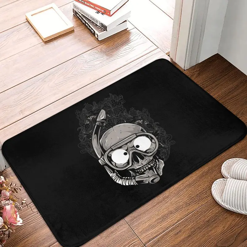 Personalized Scuba Skull Dive Diver Doormat Mat Anti-Slip Kitchen Bathroom Garage Rug Carpet 40*60cm