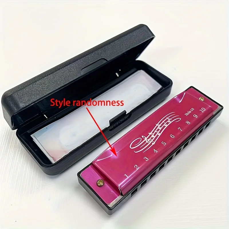 10 Hole 10 Tone C Key Professional Harmonica with Storage Case, Portable Musical Instrument Christmas Gift for Beginners - view 4