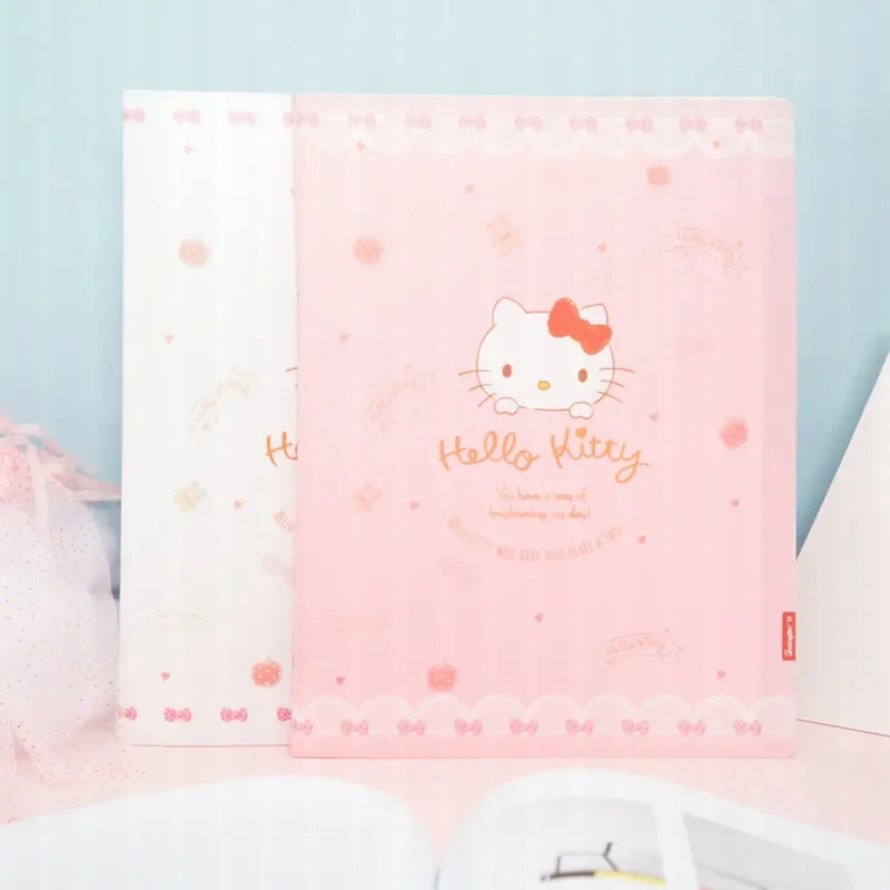 Folder Sanrio Kawaii Hello Kitty szkolne materiały papiernicze papier testowy z kreskówek Folder informacyjny A4 Folder do przechowywania z warstwową konstrukcją