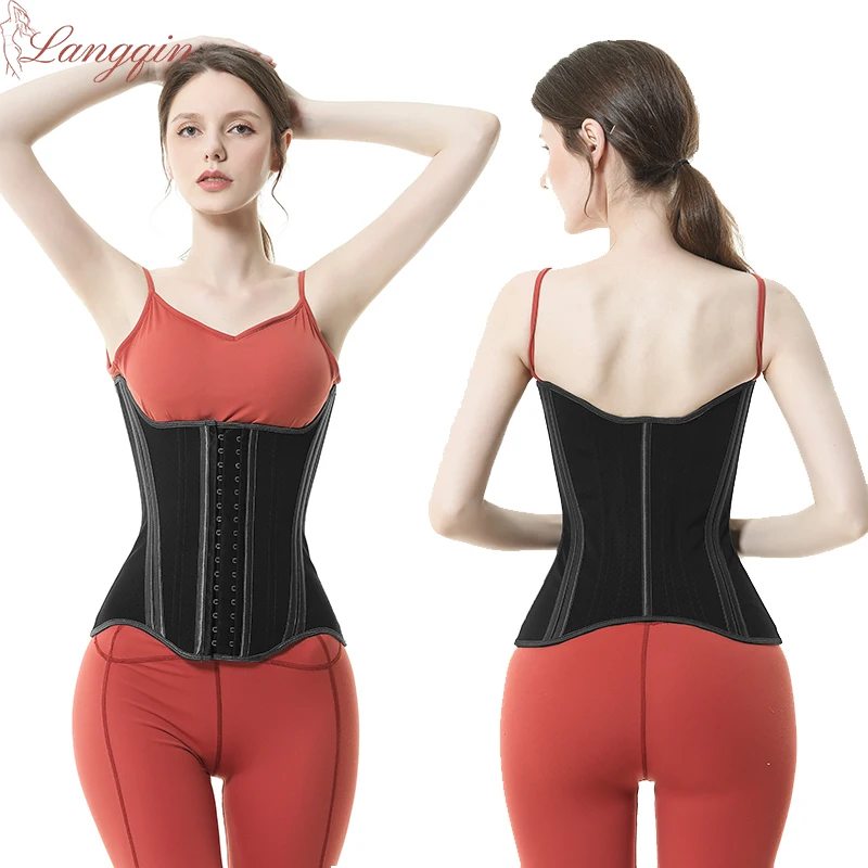 Hot Sale Latex 19 Steel bones  Women Waist Trainer With Three-button Waist Corset Shaper Wear