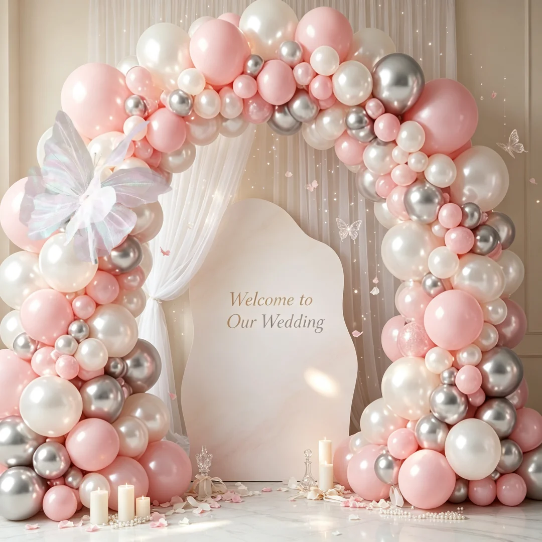 Home Decor Enthusiast - 105 Parça Pembe Düğün Balonu Kemer