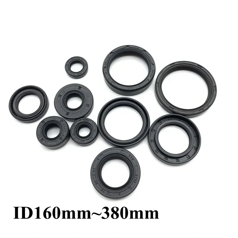 2Pcs ID 160~200mm OD 180~250mm Height 10~18mm TC/FB/TG4 Skeleton Oil Seal Ring NBR Double Lip Sealing Gaskets For Rotation Shaft