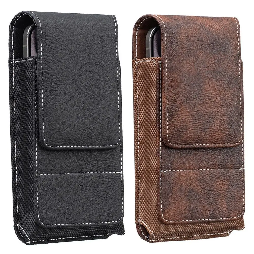 1Pcs New PU Leather Phone Waist Pack 5-7inch Outdoor Camping Waist Bag Phone Case Universal Phone Belt Clip For Smartphone