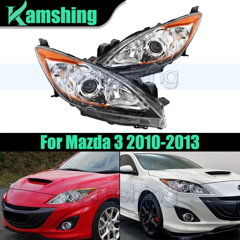 1pair US Version Front Bumper Headlight For Mazda 3 2010-2013 Front Head Light Headlamp Head Lamp just fits for left hand drived