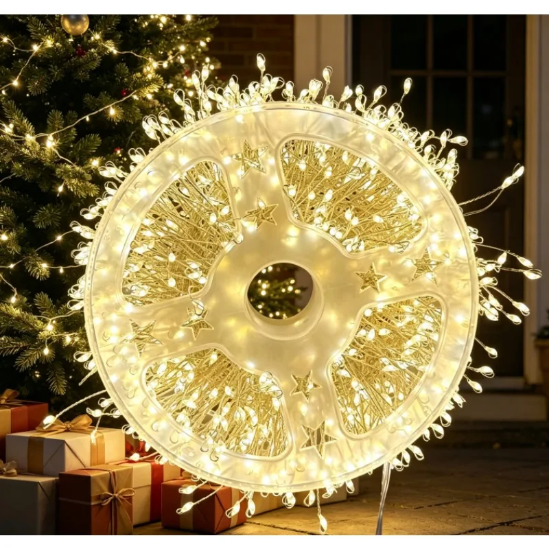 15M-50M Waterproof Cluster LED String Lights Fairy Garland Lamp For Wedding Party New Year Christmas Tree Indoor Outdoor Decor