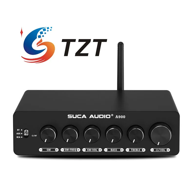 TZT SUCA AUDIO A900 300Wx3 BT5.2 Bluetooth Amplifier Hifi Power Amp 2.1-Channel Amplifier for Home Use