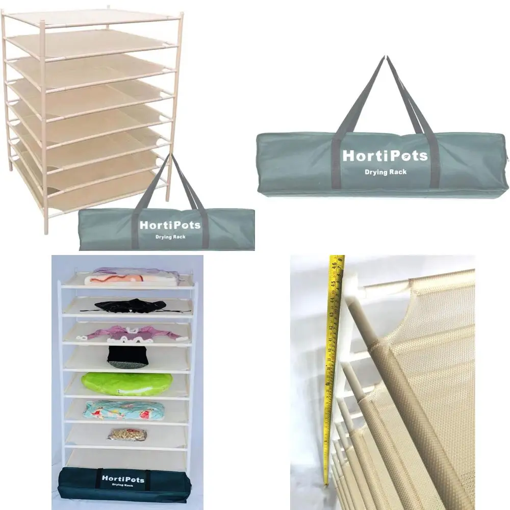 Rack de secagem quadrado de 8 camadas para lavanderia e cura de plantas, 28 x 28 polegadas