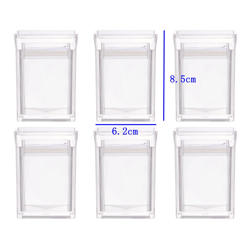 6/12 pcs Set of 150ML Acrylic Material Square Kitchen Spice Stacking Bottle, Edible Spice Packaging Organization Storage Jar