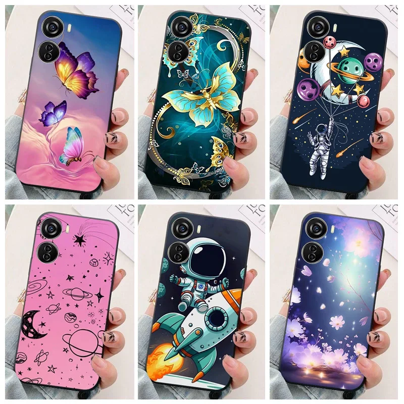 Para ZTE Blade V2020 funda inteligente 8010 funda trasera de silicona suave a prueba de golpes de dibujos animados para ZTE blade V2020 funda de teléfono inteligente de lujo