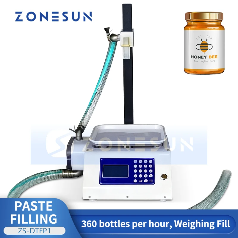 

ZONESUN ZS-DTFP1 Semi-Automatic Gear Pump Paste Filling Machine for Cream Honey