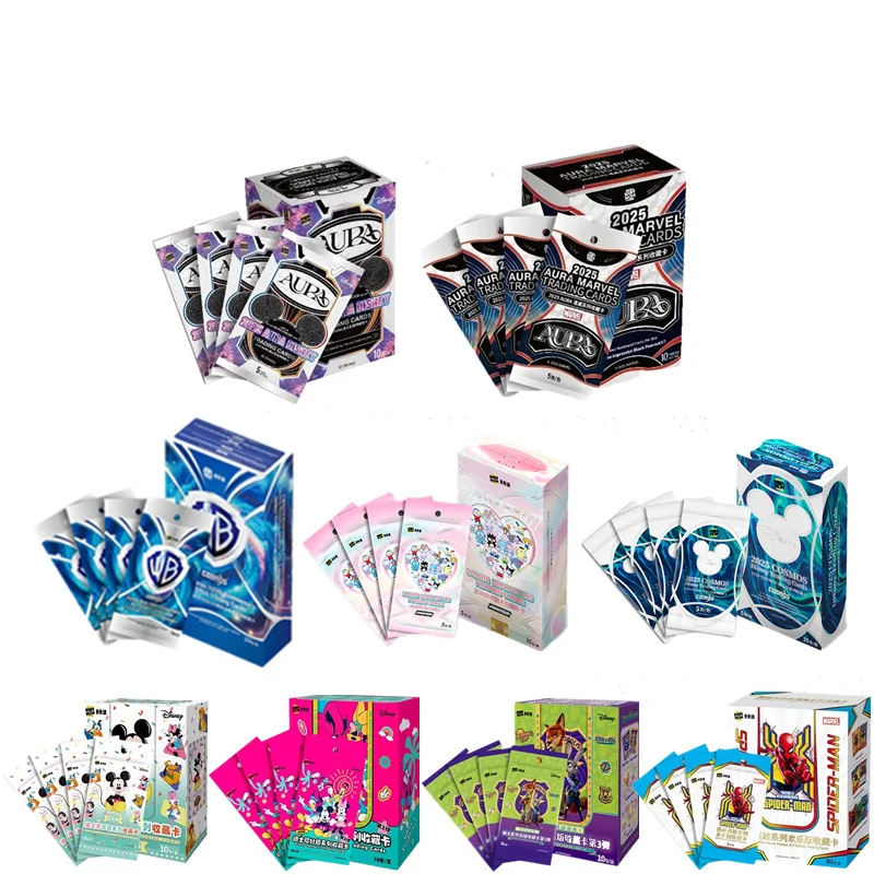 

KAKAWOW Original 2025 AURA Edition DisneyTrading Cards Genuine Cartoon Art Series Trading Collection Card Children Gift