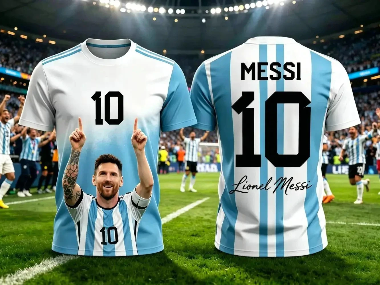 Messi 10#Argentina National Soccer Jersey,Breathable Short Sleeve Athletic T-Shirt Sports Matches Training And Fan Daily Outfits