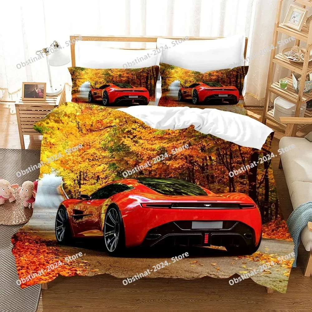Sports Car Duvet Cover Sets Race Car Bedding Sets With Pillowcases For Teenagers Kids Boys Cool Bedroom Decor