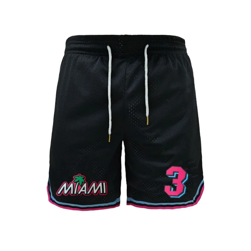 Running Shorts Men Embroiderey Loose Basketball Sport Gym Breathable Shorts Fitness Training Workout Bottom Male