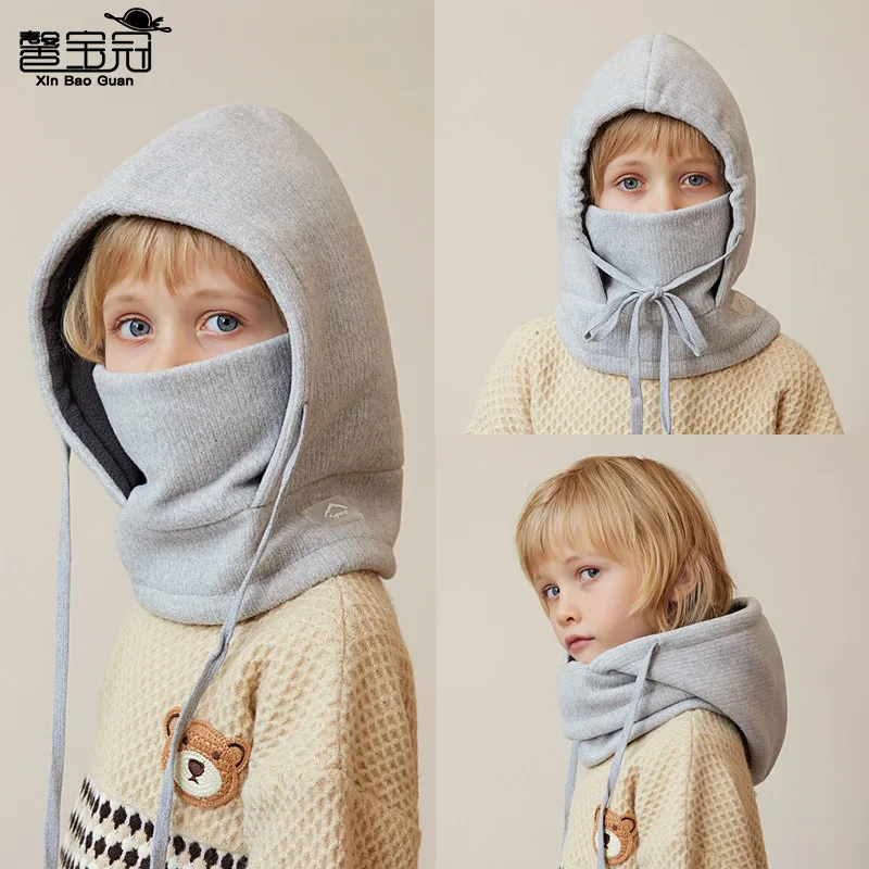 

Children's Hats, Masks, Necklaces, One-piece Hats For Winter Boys, Warm And Winterproof With Fleece Ear Protection