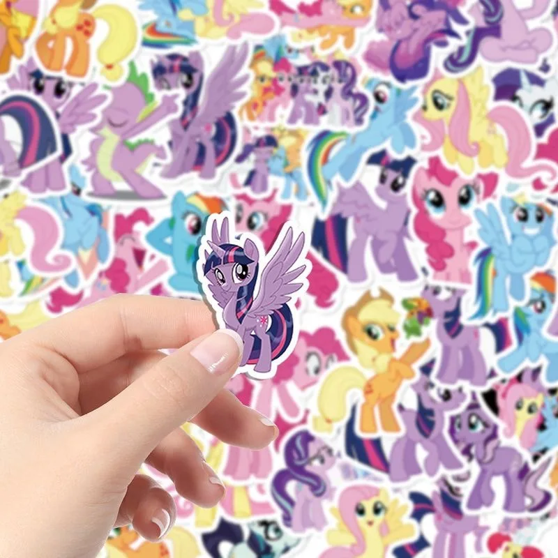 50 Blatt meiner kleinen Pony Cartoon Charakter Aufkleber modische DIY Handy hülle Laptop Dekoration wasserdichte Aufkleber