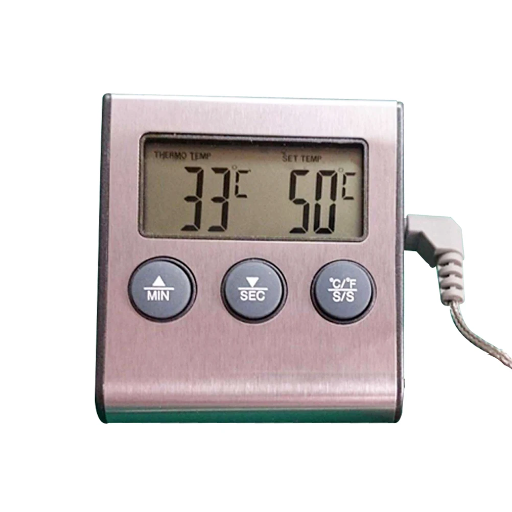 

Digital Meat Thermometer Oven Thermometer Timer Stainless Steel Probe Instant Read Food Thermometer Grill Thermometer Kitchen