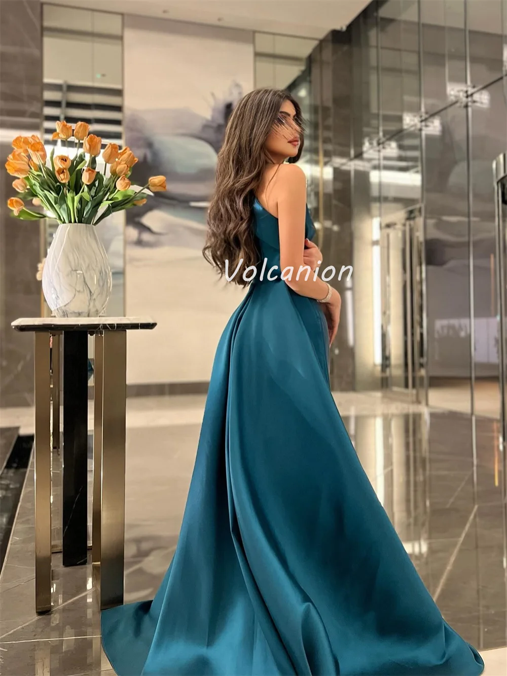 Personalizado estilo moderno requintado charmeuse drapeado ruched vestido de baile de um ombro vestidos longos sob medida vestidos de ocasião combinando