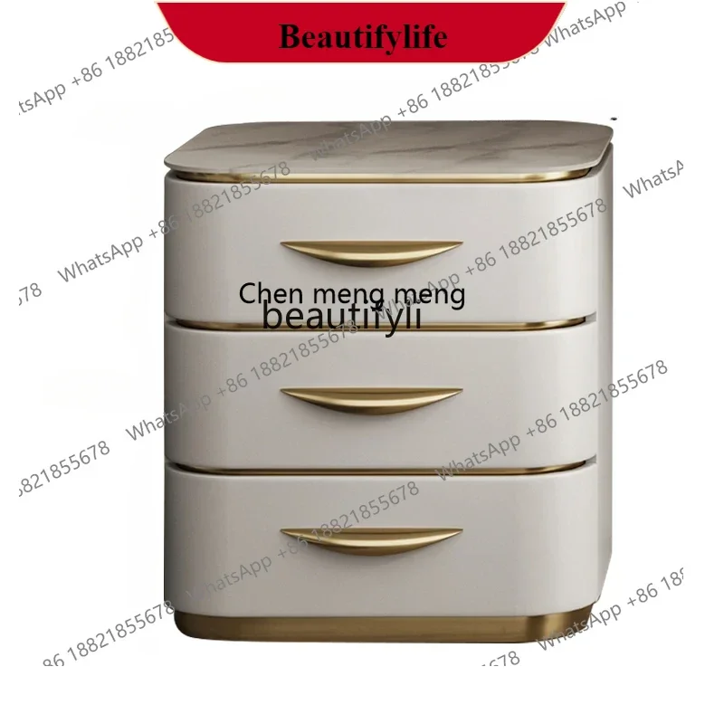 G153 Bedroom Dresser Matching Dressing Table Simple Modern Stone Plate Bedside Storage Storage Cabinet Integrated