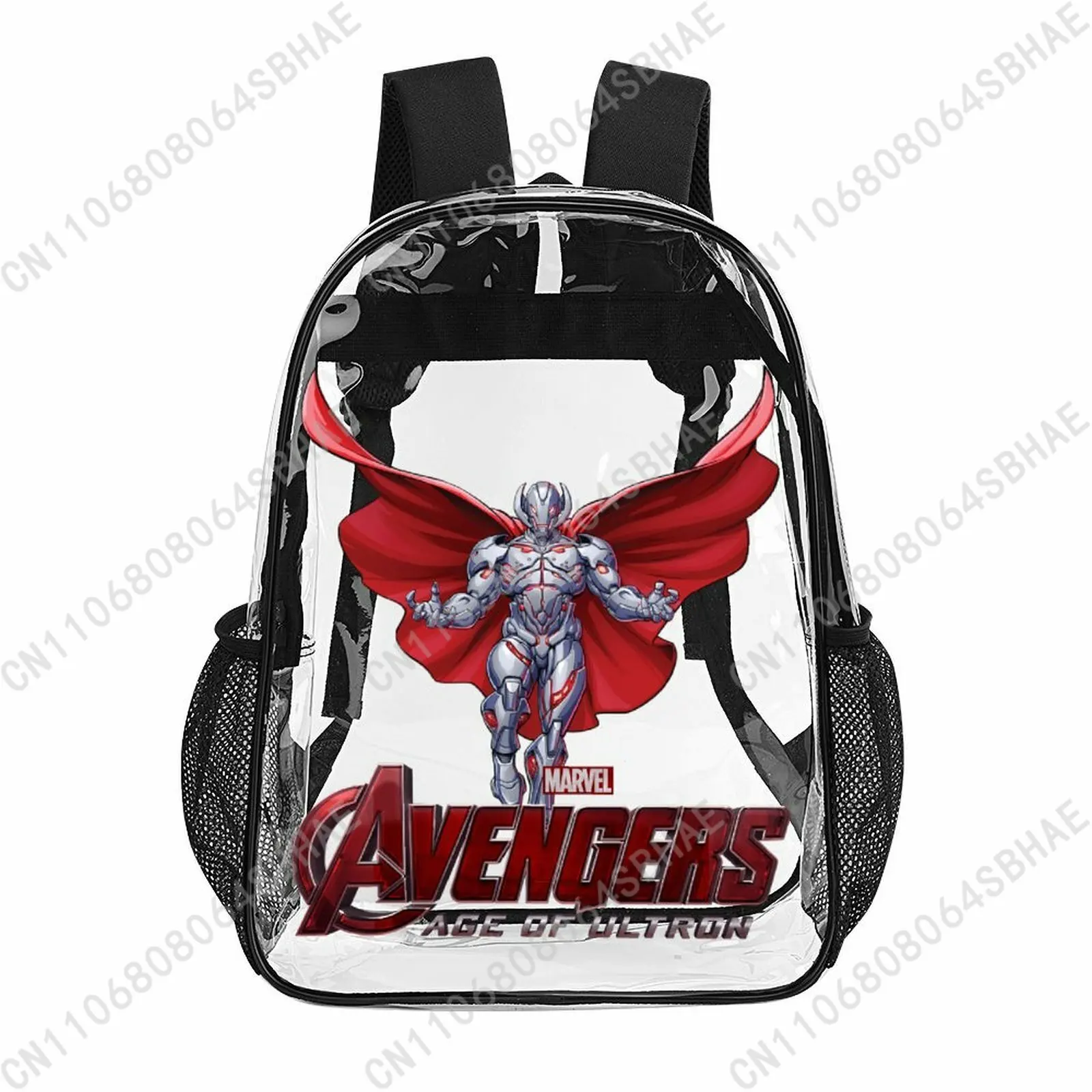 

Модный прозрачный рюкзак Marvel Ultron 17 дюймов для мужчин, женщин и подростков, персонализированная прозрачная сумка из ПВХ, подарки, косплей