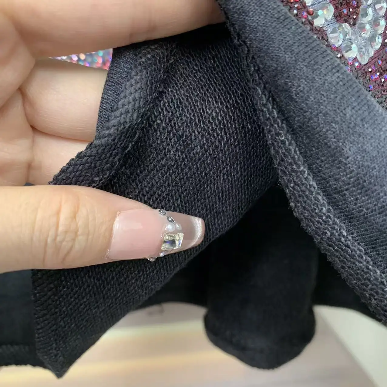 Trendy Black Pullover Sweatshirt Spring Autumn Heavy Rhinestone Cute Cartoon Loose Fashion Long Sleeve Sweatshirt for Women