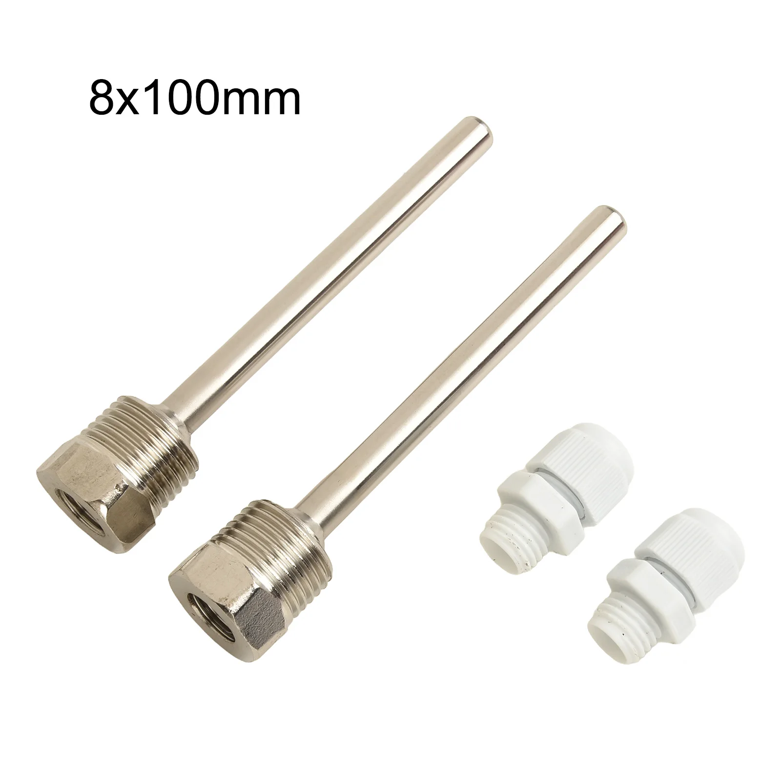 2pcs Stainless Steel Temperature Sensors Thermowell G 1/2 Inch Thread For Temperature Sensor Immersion Sleeve Pocket