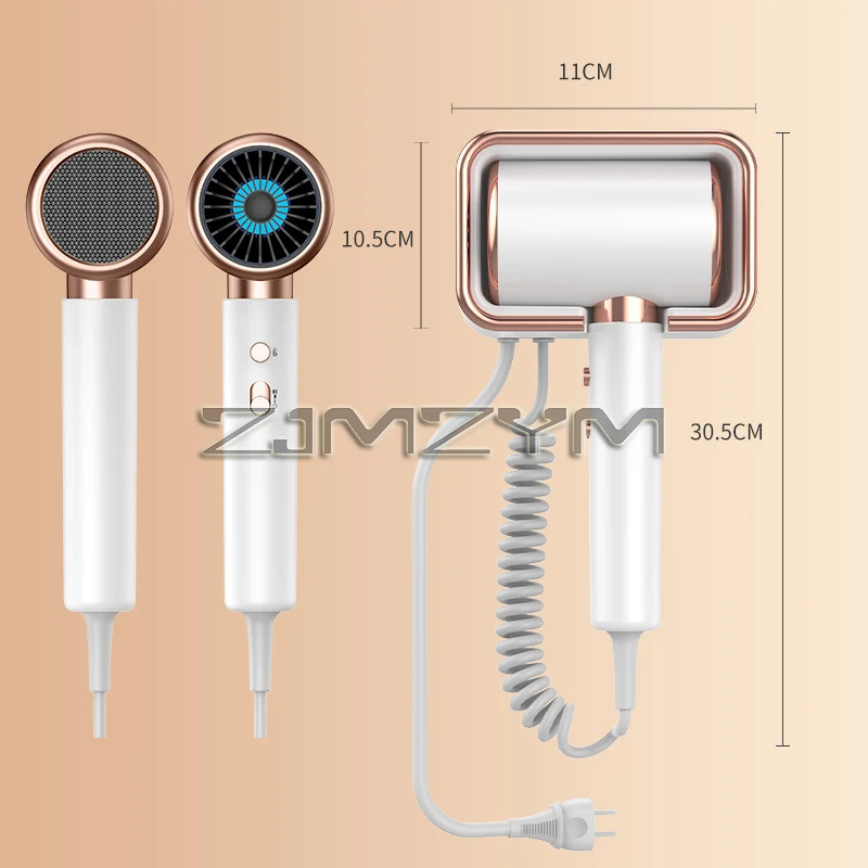 Bez dziurkowania naścienna suszarka do włosów 2000W szybkie suszenie o dużej mocy Hotel łazienka jonów ujemnych pielęgnacja włosów suszarka do włosów