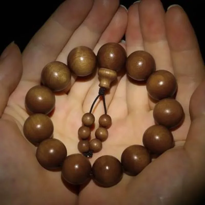 

Mencheese Natural old mountain sandalwood sandalwood bracelet 108 20mm beads fortune transfer rosary necklace long bracelet men