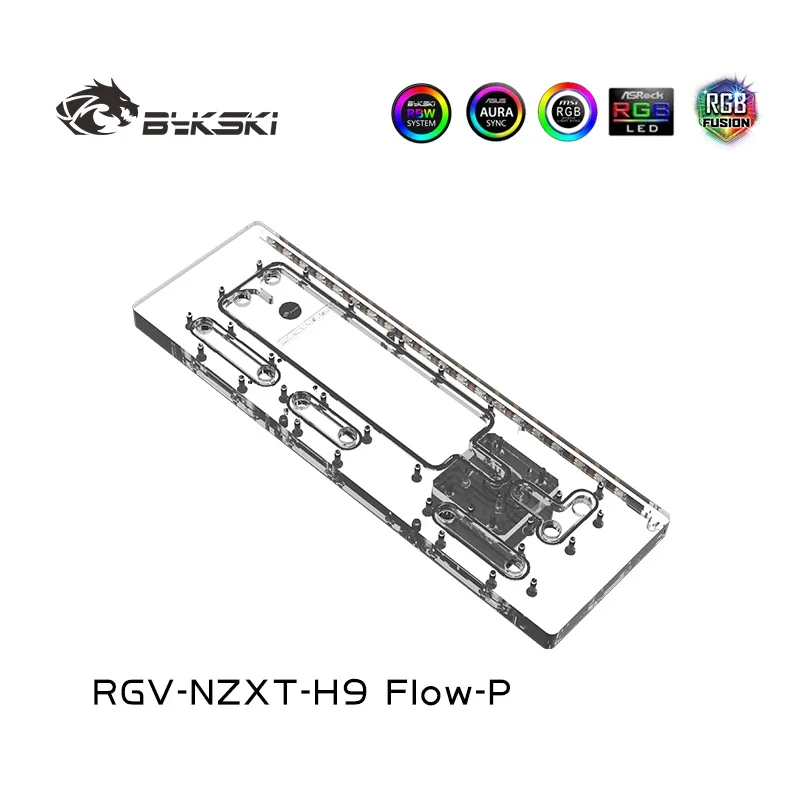 Bykski RGV-NZXT-H9 FIow-P Waterway Boards For NZXT H9 FIow-P Case For Intel CPU Water Block & Single GPU Building Distro Plate