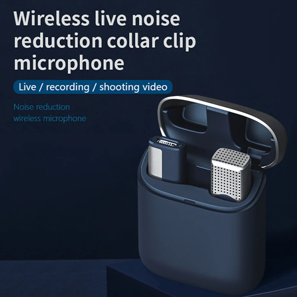Lewinner – Mini Microphone Lavalier sans fil, Portable, professionnel, réduction de bruit, pour iPhone, avec boîte de chargement