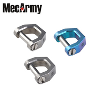 MecArmy CH2 Titanium D shape key ring Three different sizes and colors Outdoor key chain