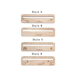 Cartoon Ruler Office Supplies Measuring Tool Accessories Wooden Ruler Shape Ruler Stationery Ruler for Children Kids Girls Boys