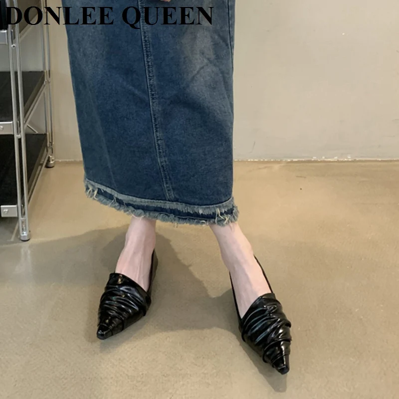 Female Pointed Toe Women Flats Shoes 2023 New Arrival Ballet Flat Heel Party Dress Shoes Casual Loafer Sliver Ballerina Moccasin