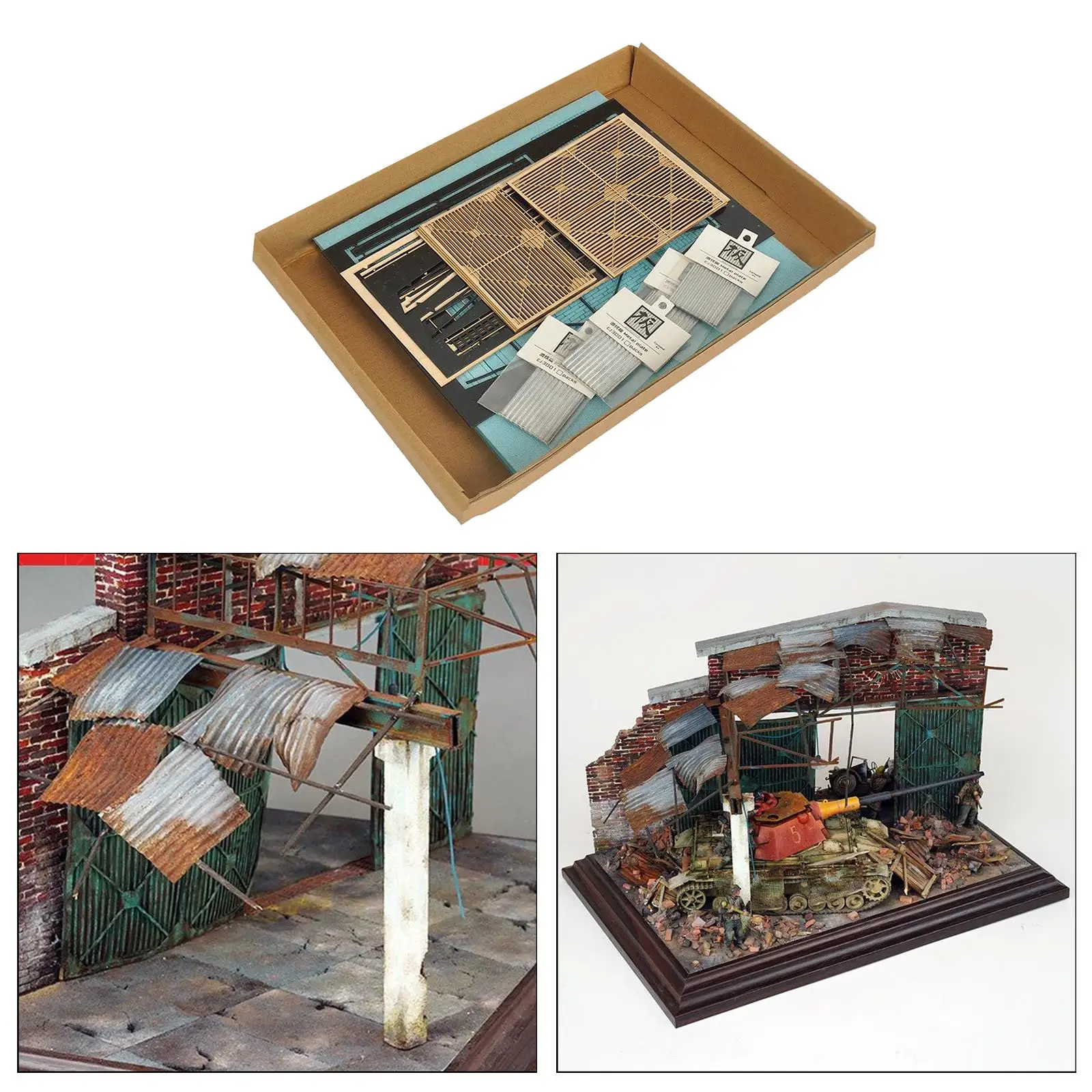 Modellbausätze aus Holzruinen im Maßstab 1:35 für die Diorama-Kreation