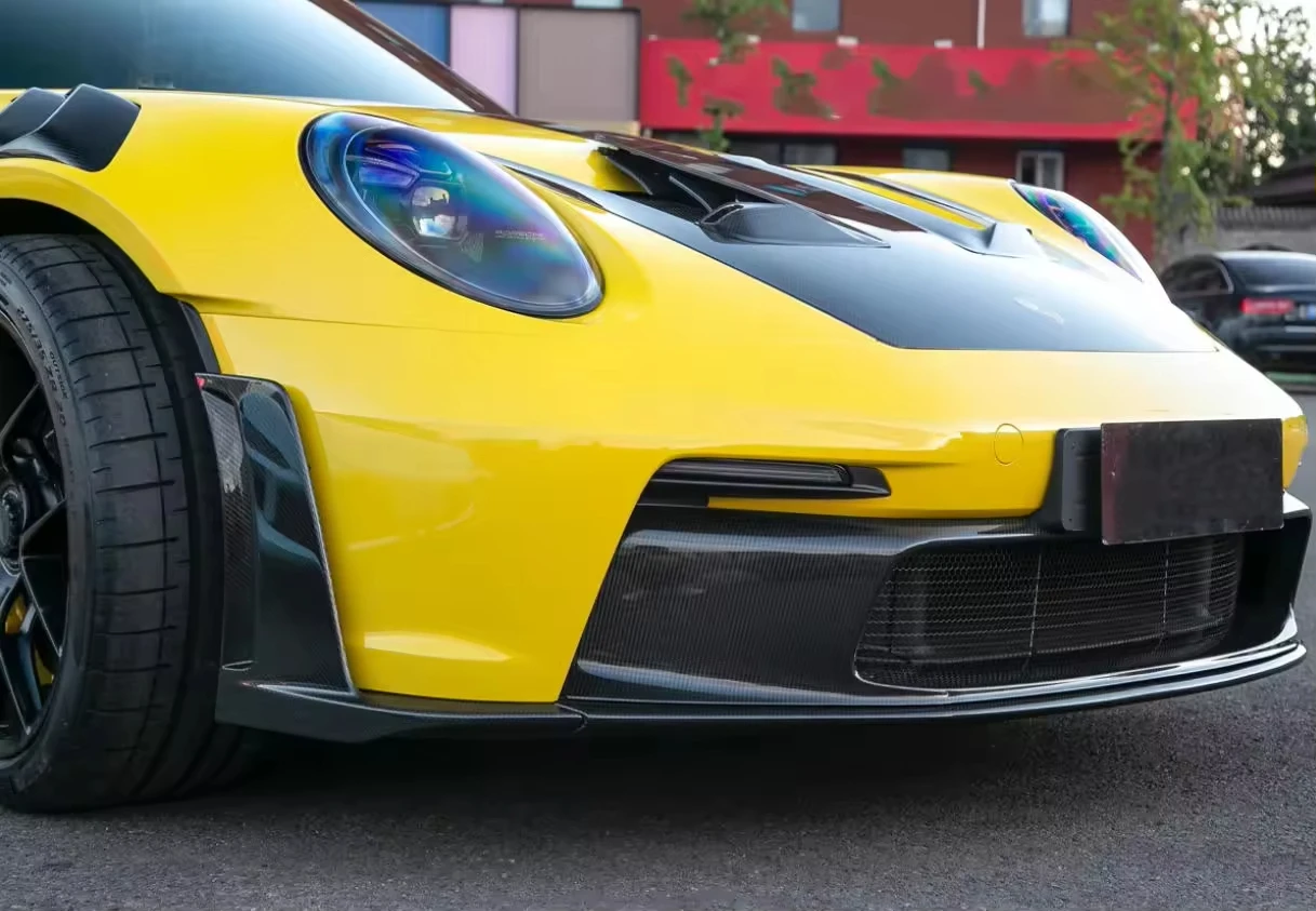 New  for 911 992 GT3RS OEM Style Dry Carbon  Front Bumper Lip Hood Side Skirts Vents Diffuser Spoiler