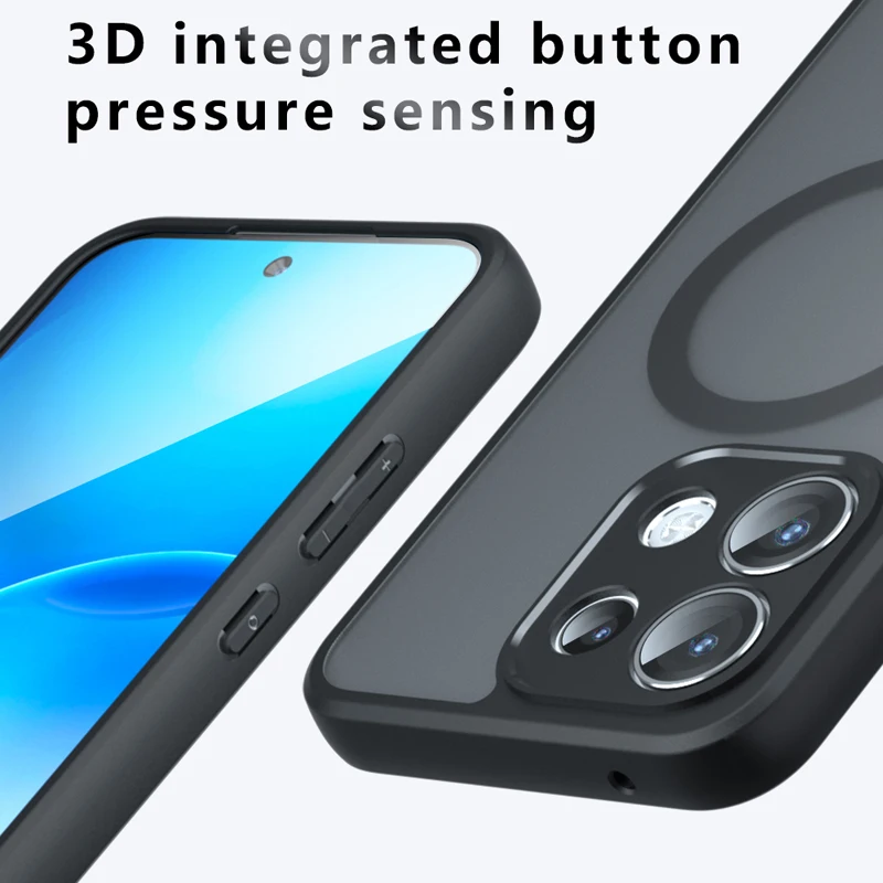 Case For OPPO Reno16 FS 16F 16C 5G ELVEV Magnetic Shockproof Matte PC+TPU Anti-fingerprint Phone Cover