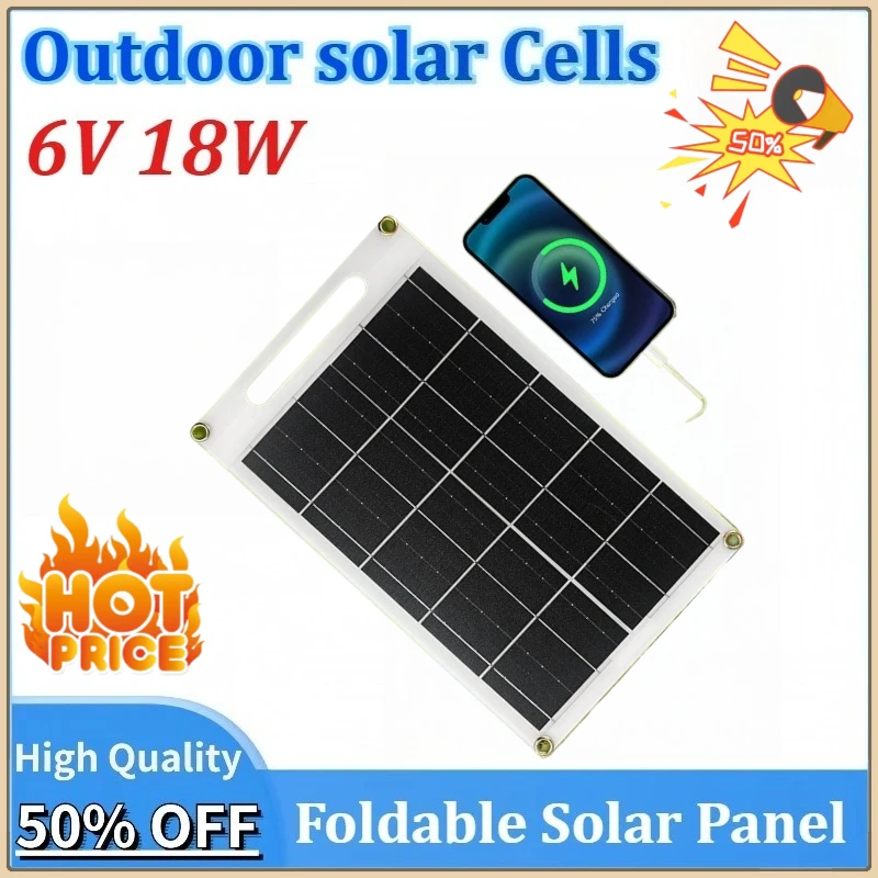 

New 18W Solar Panel 6V Solar Cell for Phone RV Car MP3 PAD Charger Outdoor Battery Supply Car Van Boat Kit Power Battery Charger