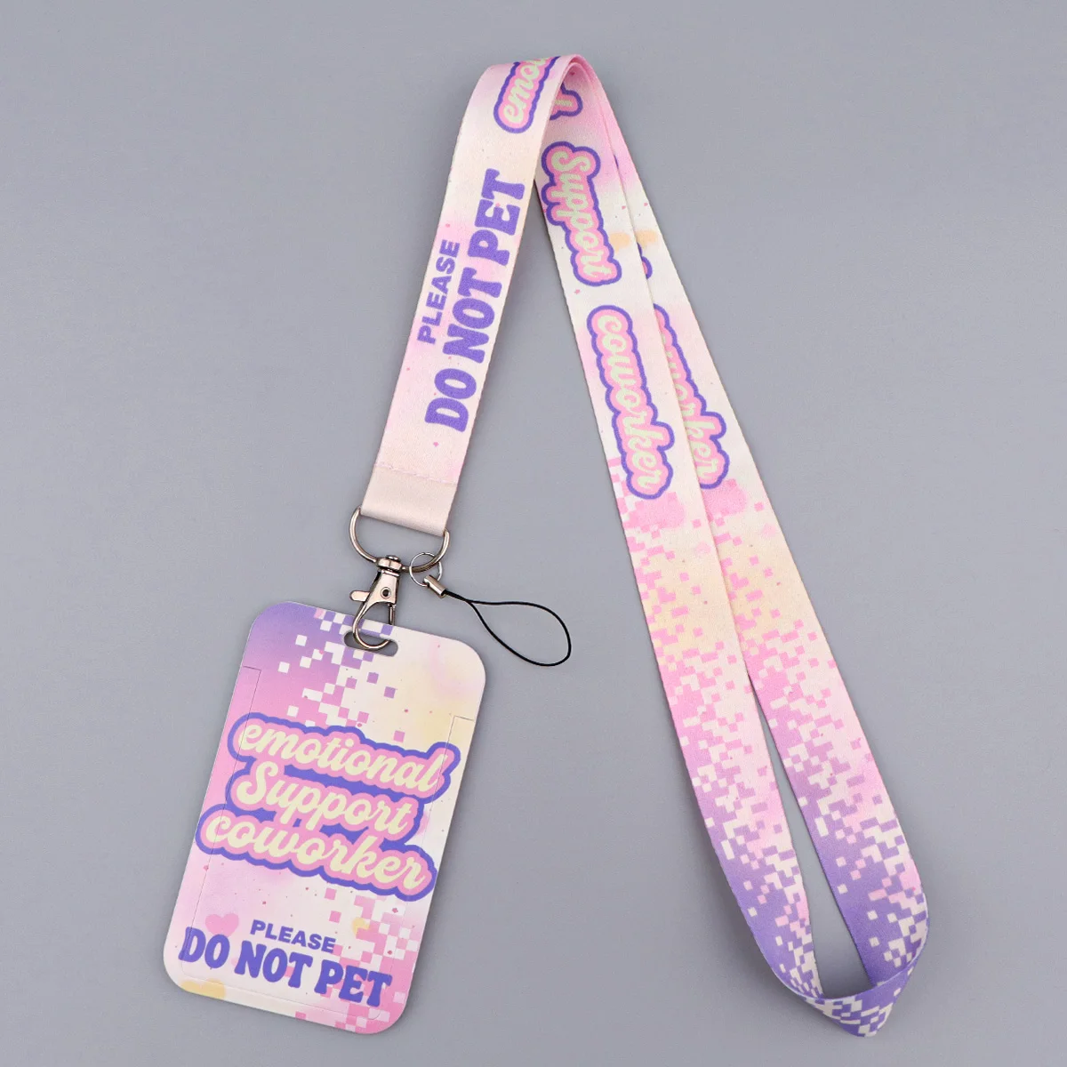 Sweet Dessert Positive Quote Lanyard Neck Strap Keychain Card Cover Badge Holder Mobile Phone Hang Rope Keyring Accessories Gift