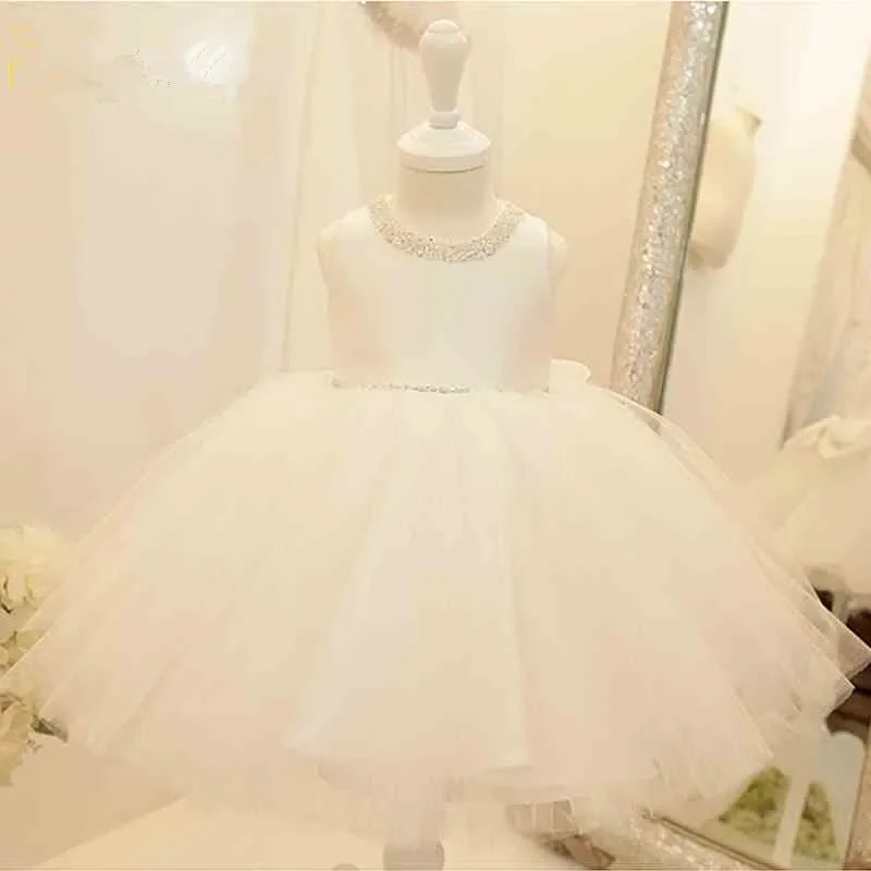 

Newborn Girls Dress for Wedding Party Ivory Tulle Baby Girl Dresses For Toddler Girls 1 Years Birthday Baptism Gowns Clothes